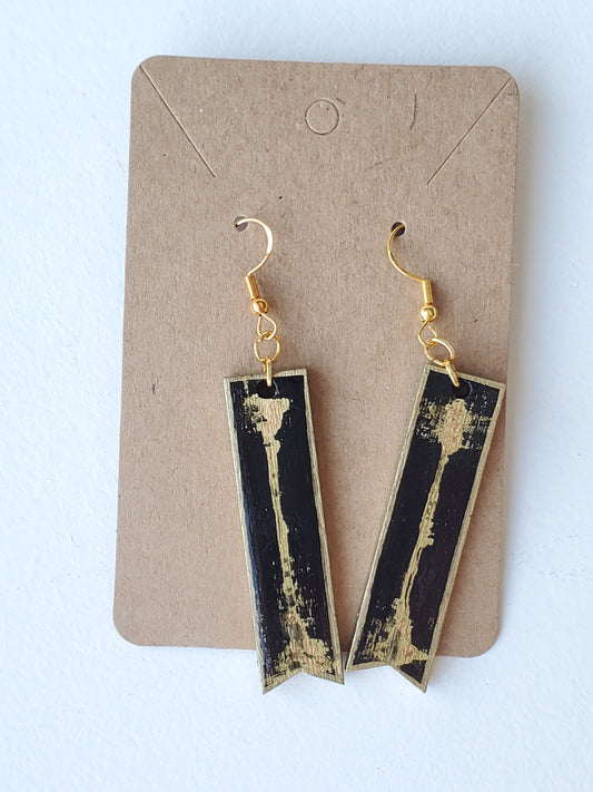 Abstract Earring Black/Gold