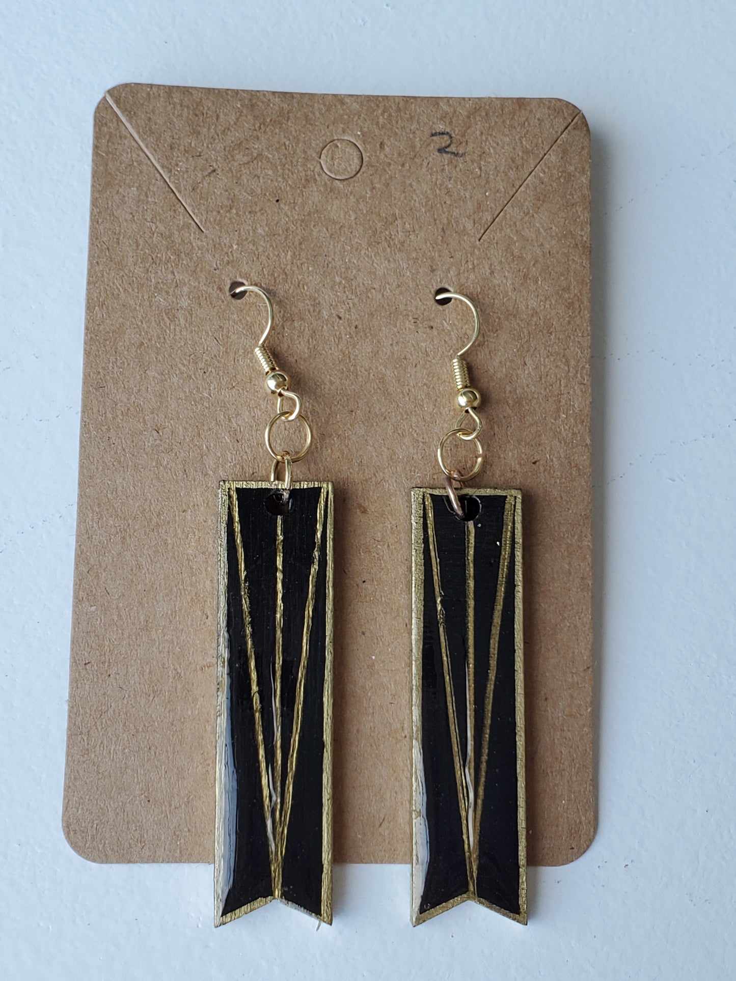 Art Deco Earrings Black/Gold2
